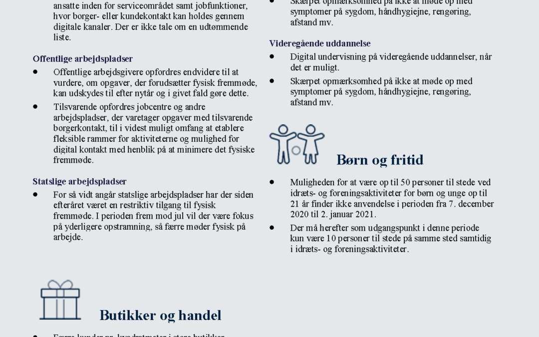 Nye Covid-19-tiltag i Hovedstadsområdet påvirker aktiviteter for børn og unge