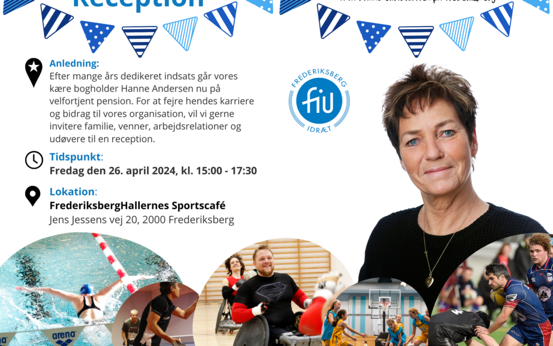 Invitation til reception for Hanne Andersen